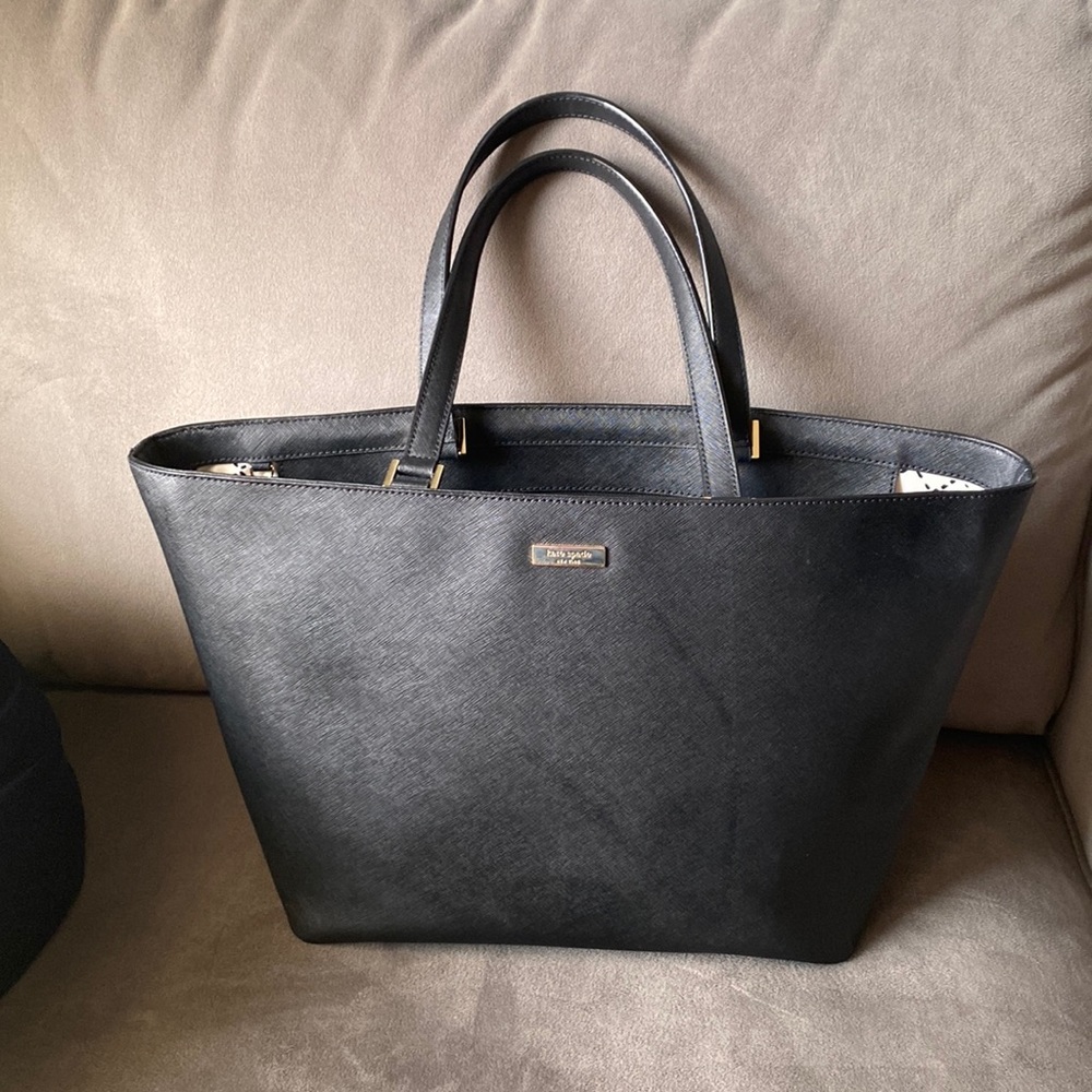 Kate Spade black saffiano leather tote